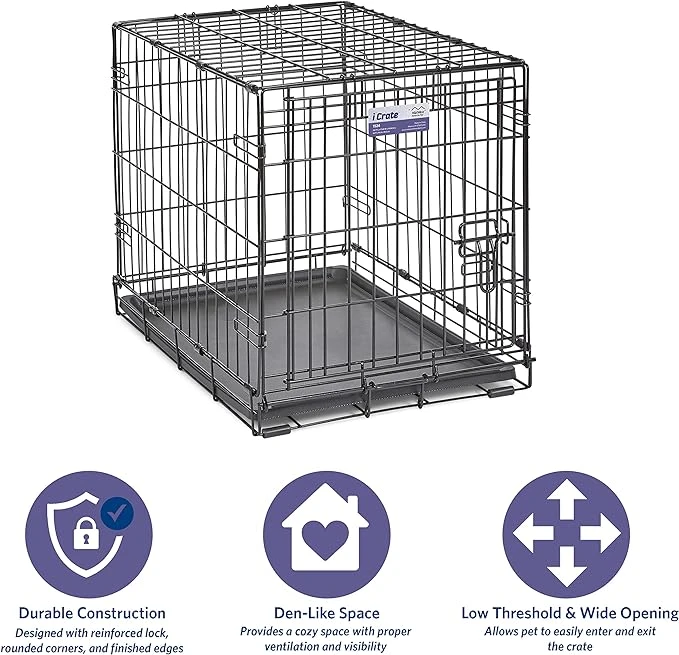 iCrate Folding Dog Crate (24")